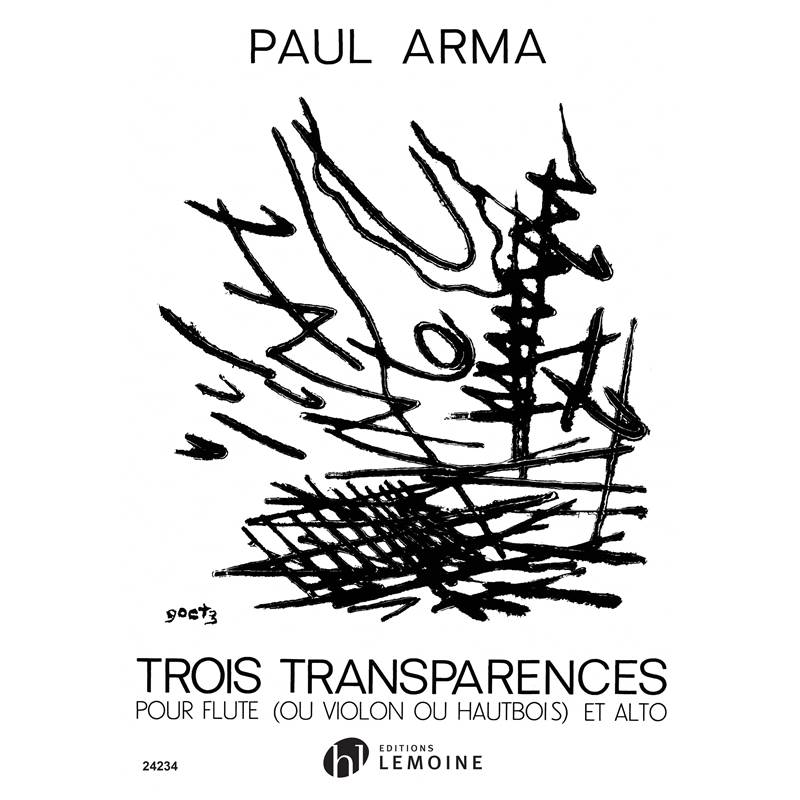 Arma Paul - Transparences (3) - Flute ou Violon ou Hautbois et Alto