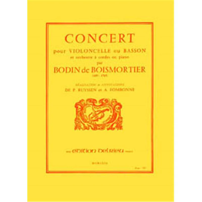 Boismortier Jb de - Concert en Re Maj. - Violoncelle et Piano