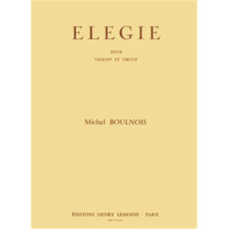 Boulnois Michel - Elegie - Violon et Piano