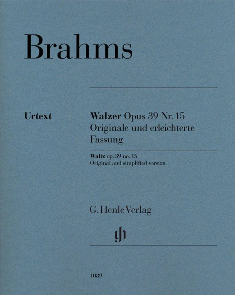 Brahms Johannes - Valse Op.39/15 : Versions Originale et Simplifiee - Piano