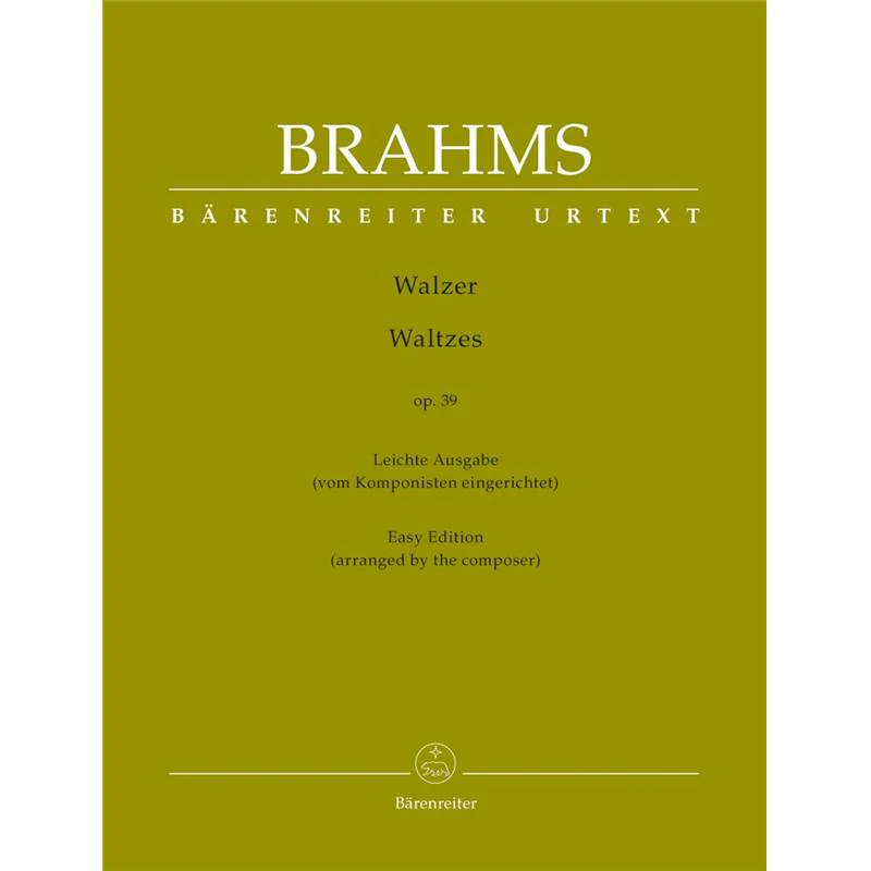 Brahms Johannes - Valses Opus 39 Version Facile - Piano
