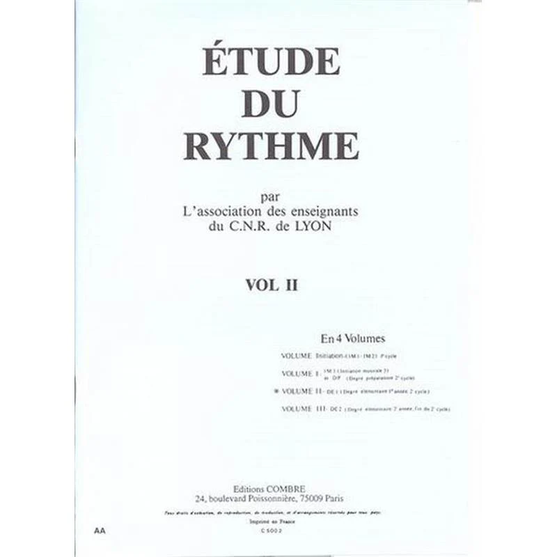 C.n.r. de Lyon - Etude du Rythme Vol.2 - Formation Musicale