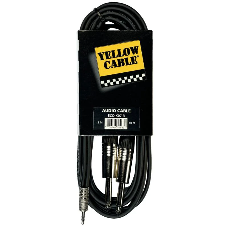 Cable Mini Jack / 2 X Jack 3 M Yellow Cable Eco K07m-3