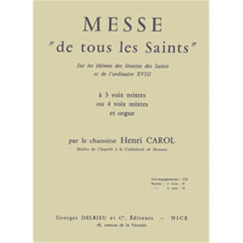 Carol Henri - Messe de Tous les Saints - Voix