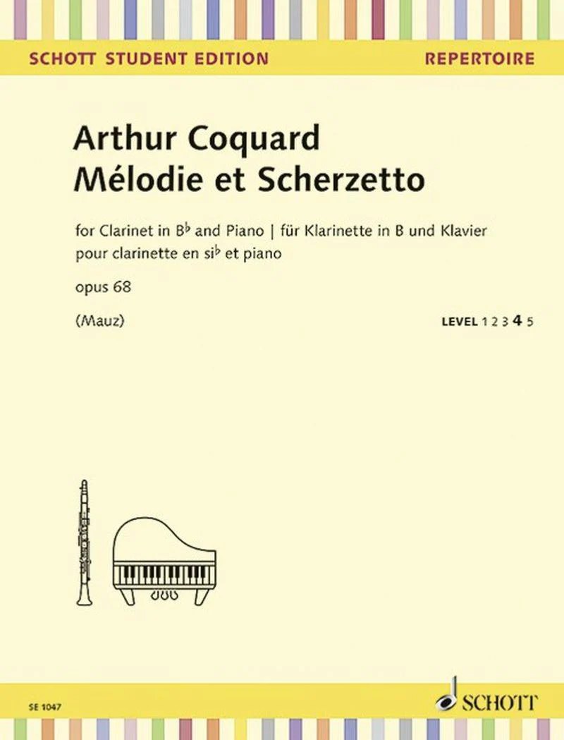 Coquard Arthur - Melodie et Scherzetto Opus 68 - Clarinette Sib et Piano