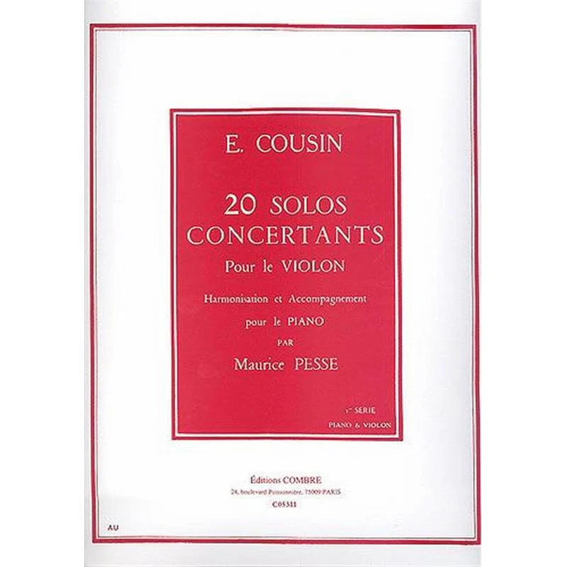 Cousin Emile - 20 Solos Concertants Serie N°1 (1 A  10) - Violon et Piano
