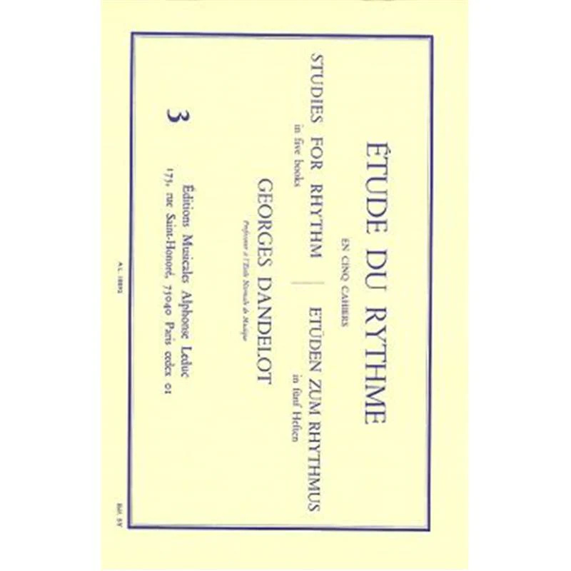 Dandelot Georges - Etude du Rythme Vol.3