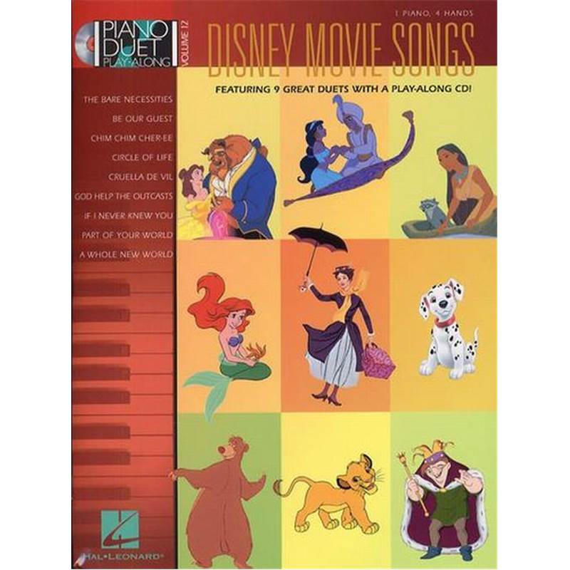Disney - Piano Duet Play Along Vol.12 Disney Movie Songs + Cd
