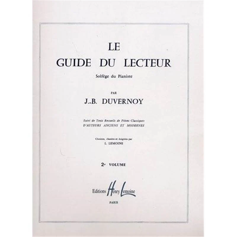 Duvernoy Jean Baptiste - Guide du Lecteur Vol.2
