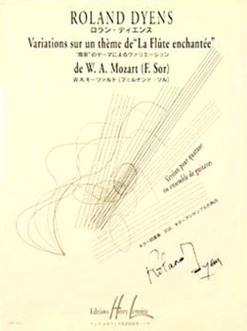 Dyens Roland - Variations Sur Un Theme de F. Sor D'apres la Flute - Quat / Ens. Guit (cond & Part)