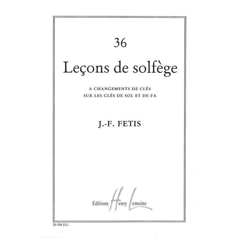 Fetis F J - 36 Lecons 2 Cles sans Accompagnement