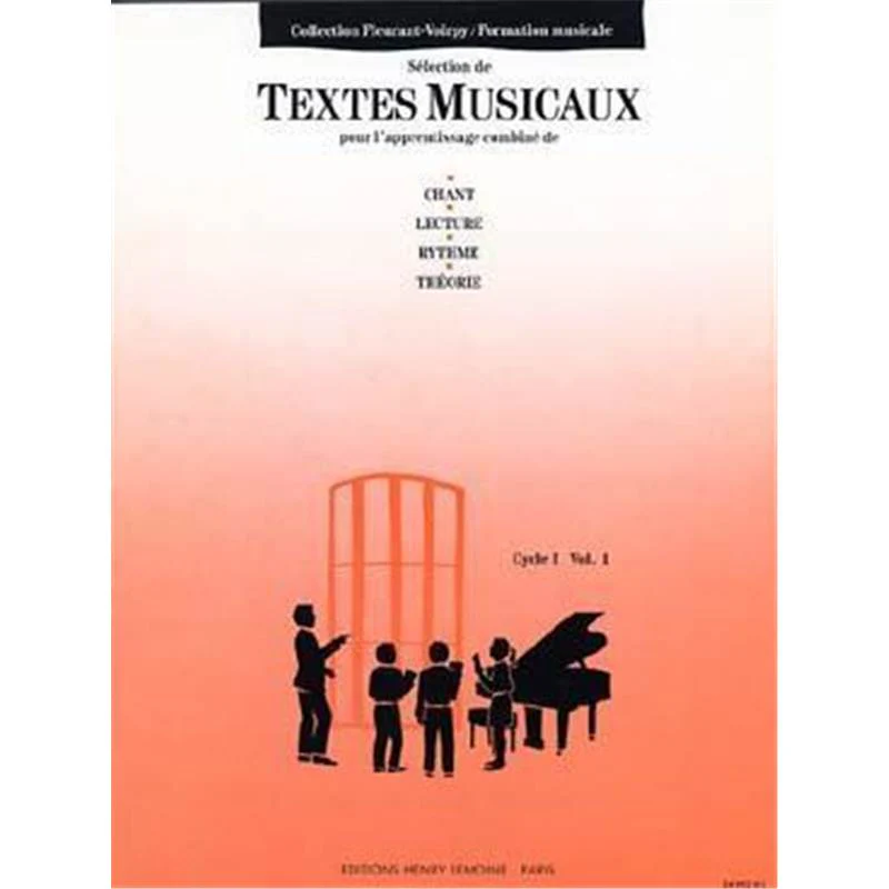 Fleurant/voirpy - Textes Musicaux Cycle 1 Vol.1 - Formation Musicale