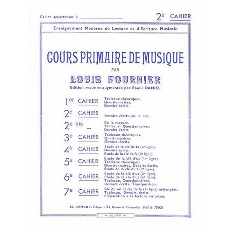 Fournier Louis - Cours Primaire de Musique Cahier 2 - Formation Musicale