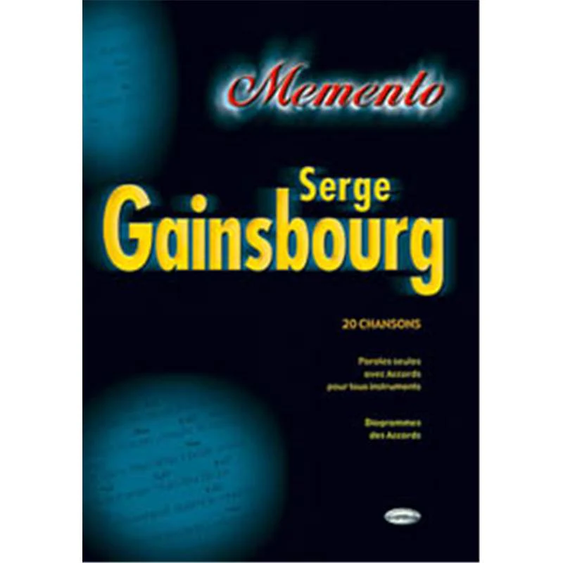 Gainsbourg Serge - Memento Paroles et Accords