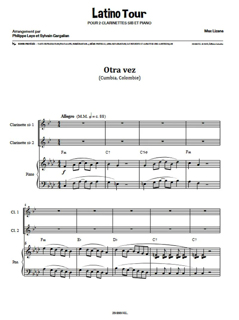 Gargalian / Laye / Lizana - Latino tour (6pièces) +AO - 2 clarinettes et piano - Image 2