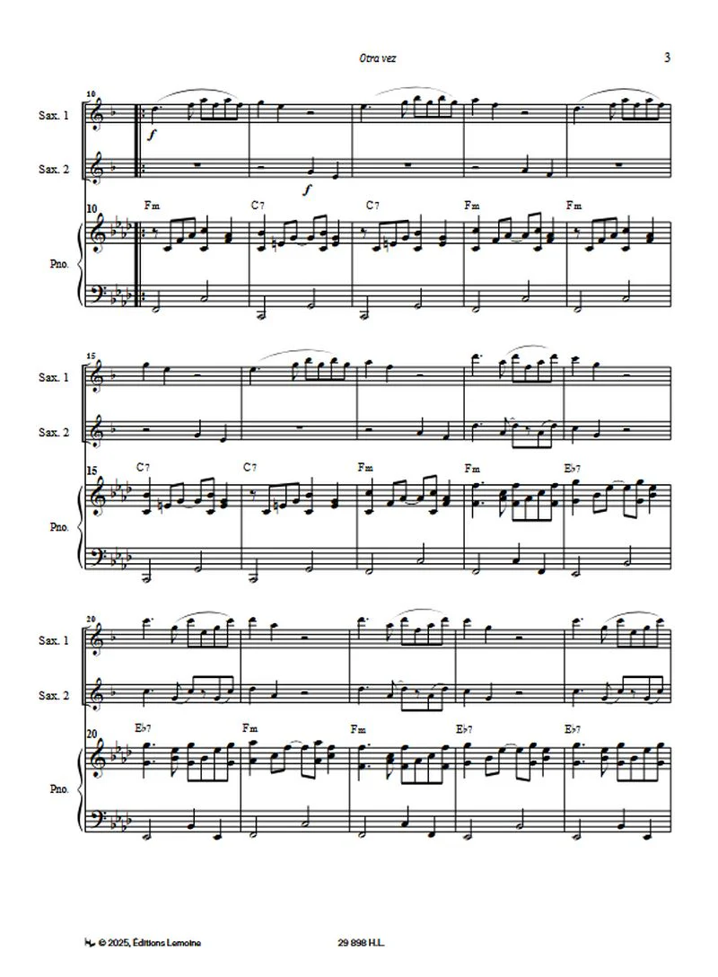Gargalian / Laye / Lizana - Latino tour (6pièces) +AO - 2 saxophones altos et piano - Image 3