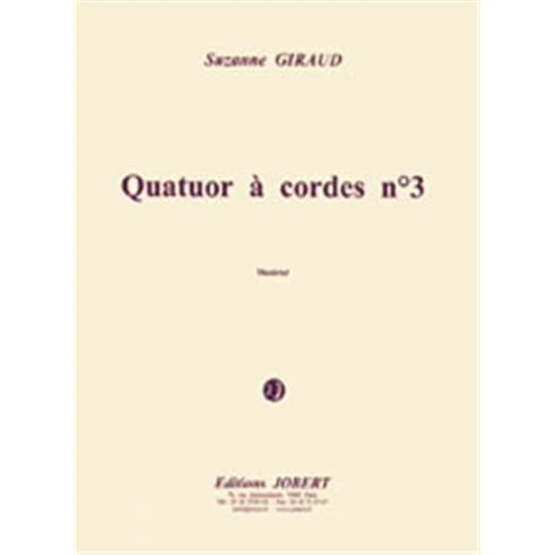 Giraud Suzanne - Quatuor A Cordes N°3 Peter Schlemih - Quatuor A Cordes (conducteur et Parties)