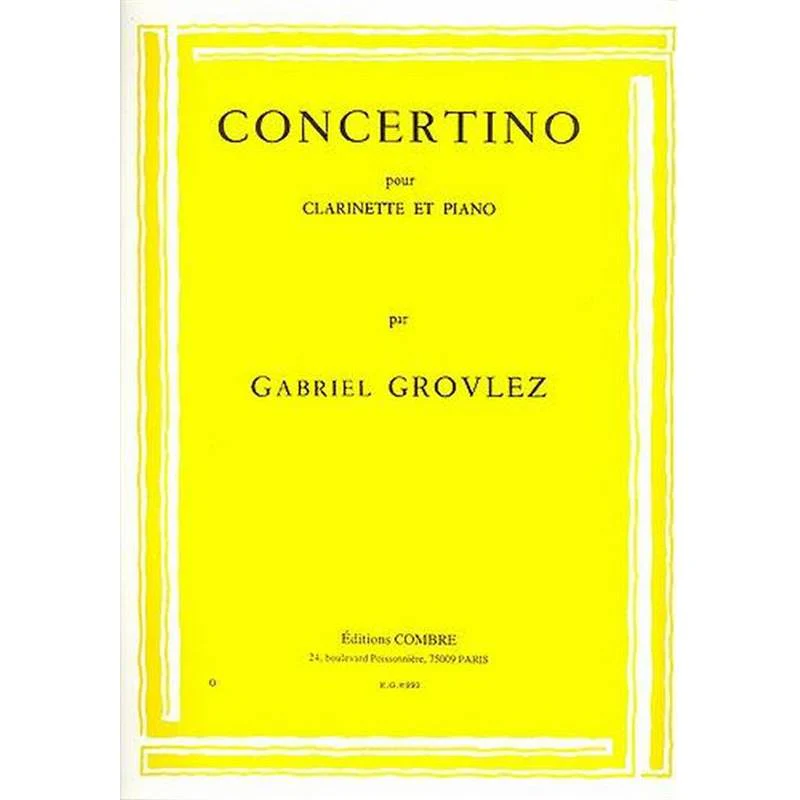 Grovlez Gabriel - Concertino - Clarinette et Piano