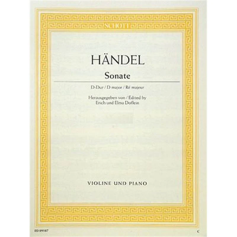 Haendel Georg Friedrich - Sonate No.13 Hwv371 Re Majeur Violon/piano