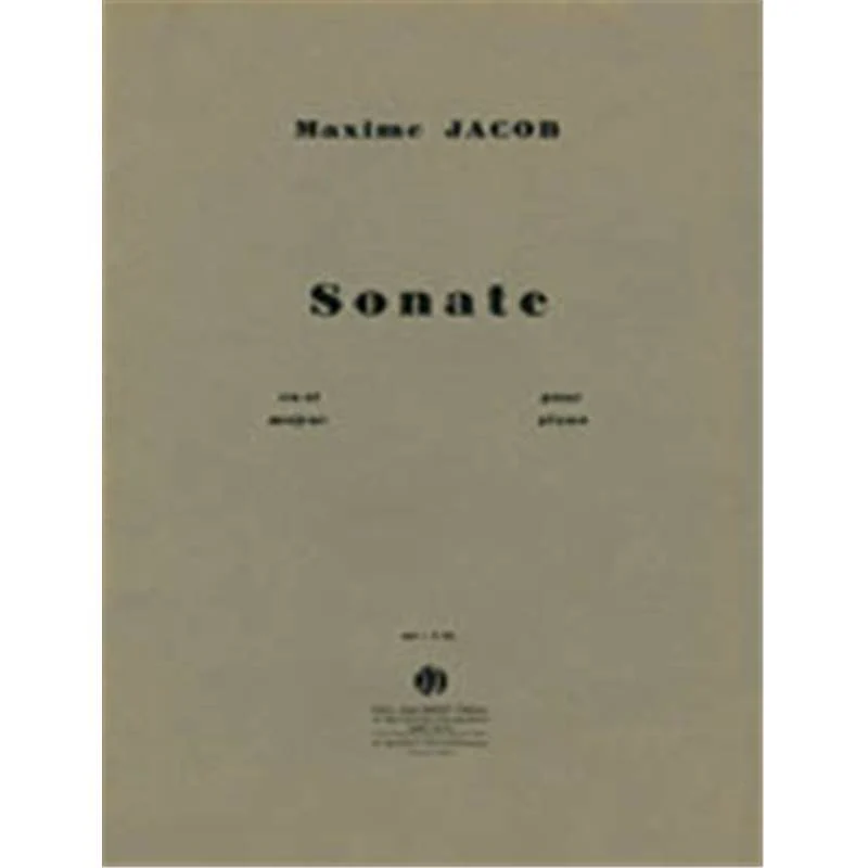 Jacob Maxime - Sonate en Si Majeur - Piano
