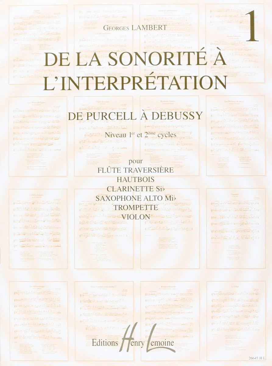 Lambert Georges - de la Sonorite A  L'interpretation Vol.1 de Purcell A  D - Fl / Viol / Htb / Tromp