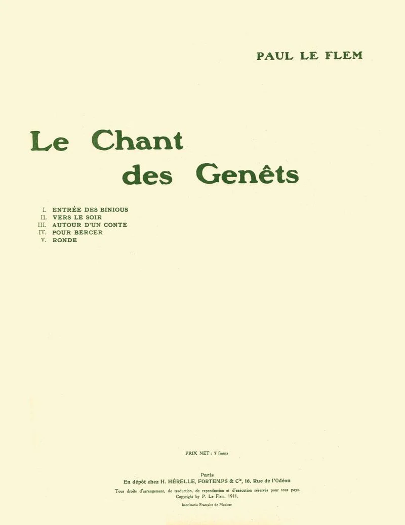 Le Flem Paul - Le chants des genêts - Piano