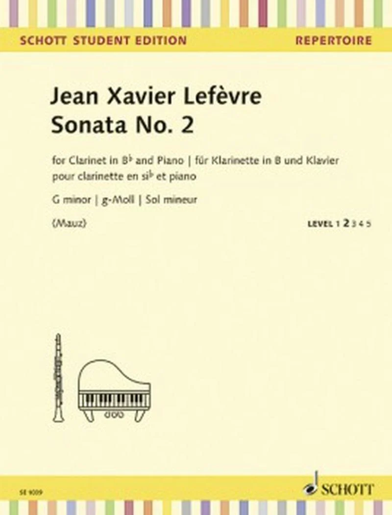 Lefevre Jean-xavier - Sonate N2 en Sol Mineur - Clarinette Sib et Piano