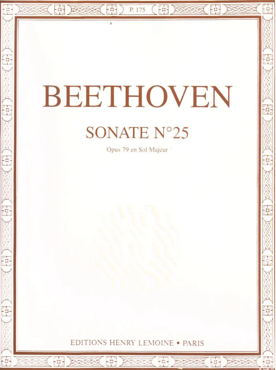 Ludwig Van Beethoven - Sonate N°25 Op.79 en Sol Maj. - Piano