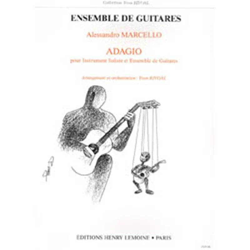 Marcello Alessandro - Adagio - Flute ou Hautbois et 5 Guitares (conducteur et Parties)
