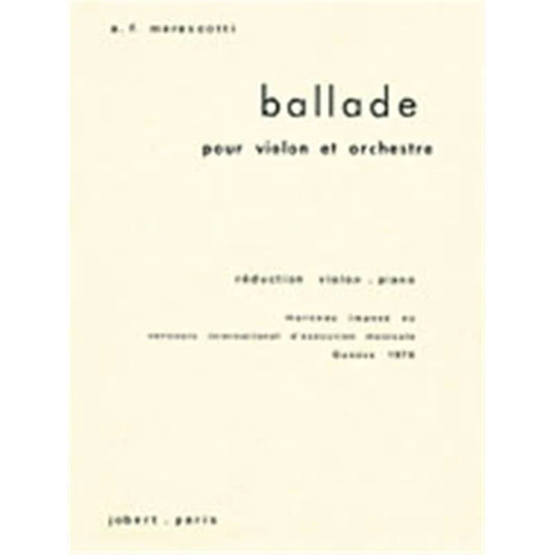 Marescotti Af - Ballade - Violon et Piano
