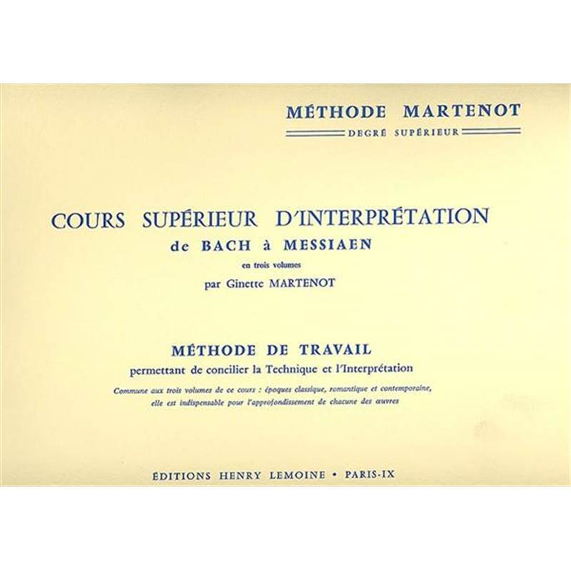 Martenot G et M - Methode de Travail - Piano