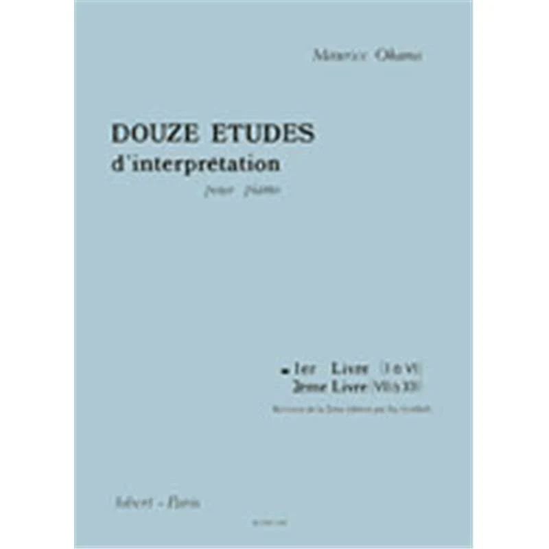 Maurice Ohana - 12 Etudes D'interpretation Vol.1 - Piano