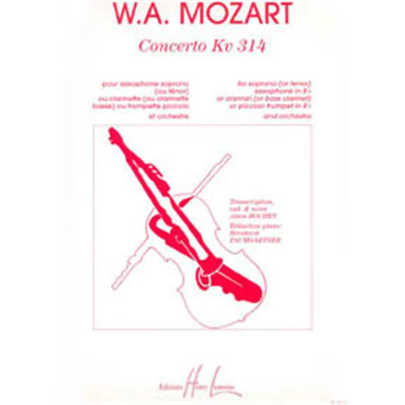 Mozart W.A. - Concerto Kv314 - Clarinette ou Saxophone ou Trompette et Piano