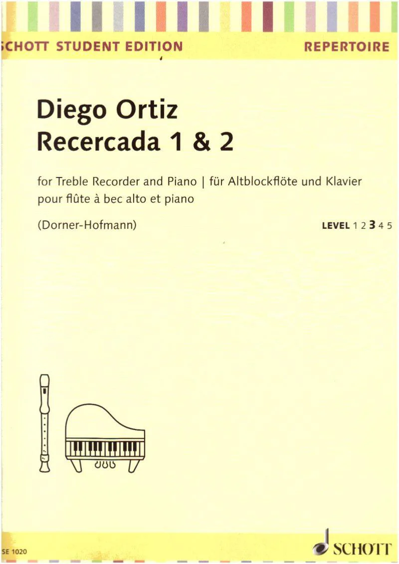 Ortiz Diego - Ricercada 1 et 2 - Flute A Bec Alto et Piano