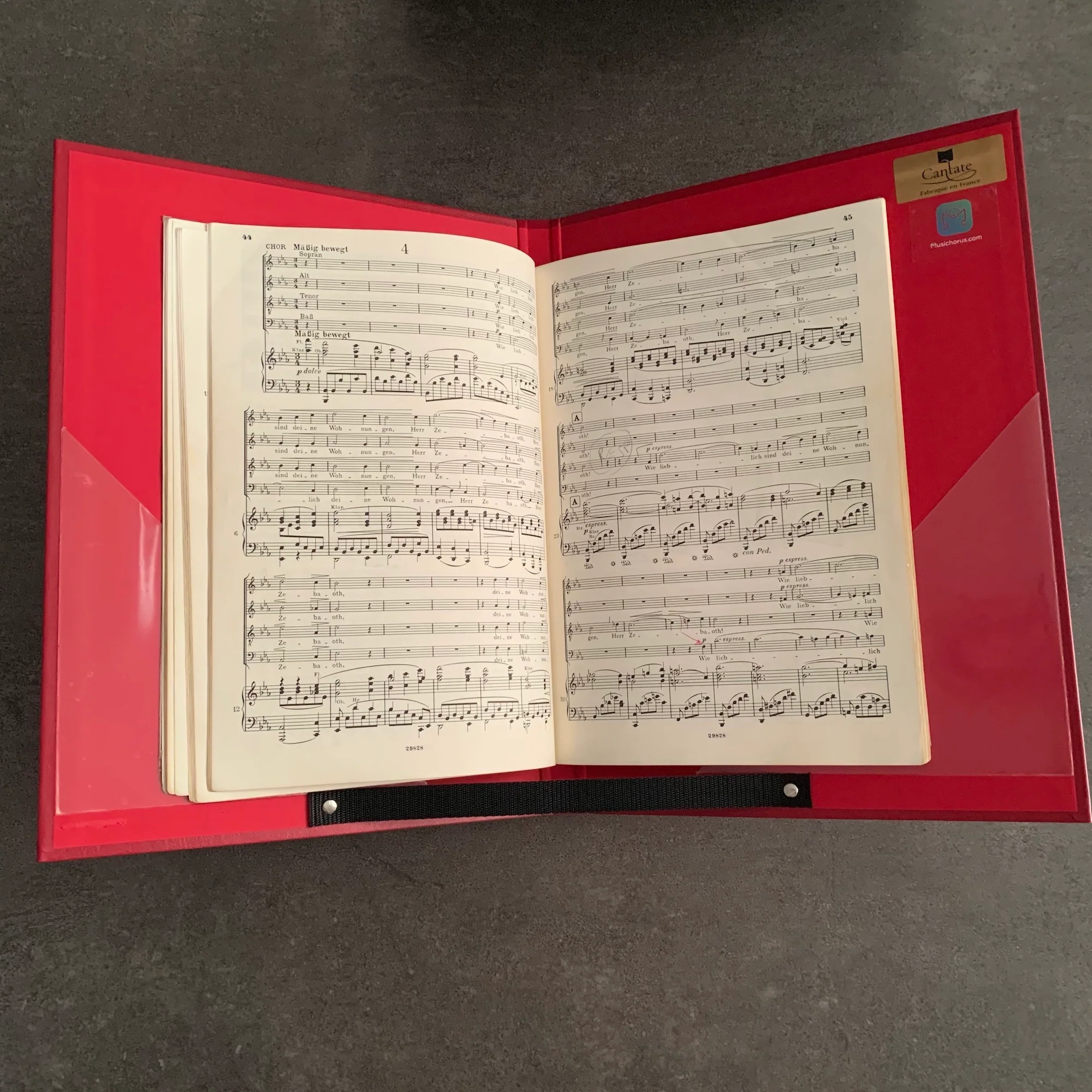 PORTE PARTITIONS - CANTATE - MODELE CLASSIQUE ROUGE