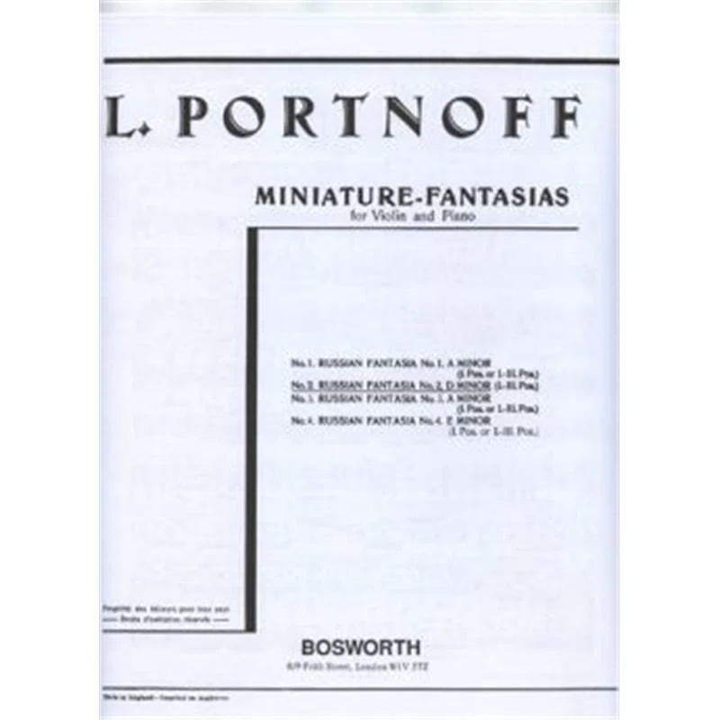 Portnoff Leo - Fantaisie Russe No.2 Re Min Violon/piano