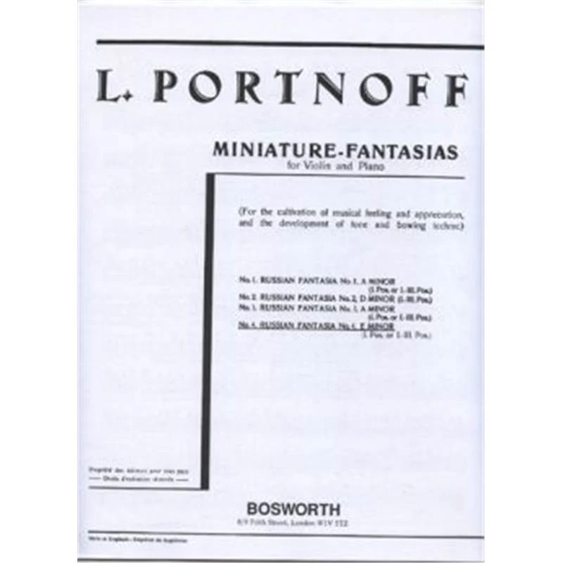Portnoff Leo - Fantaisie Russe No.4 Mi Min Violon/piano