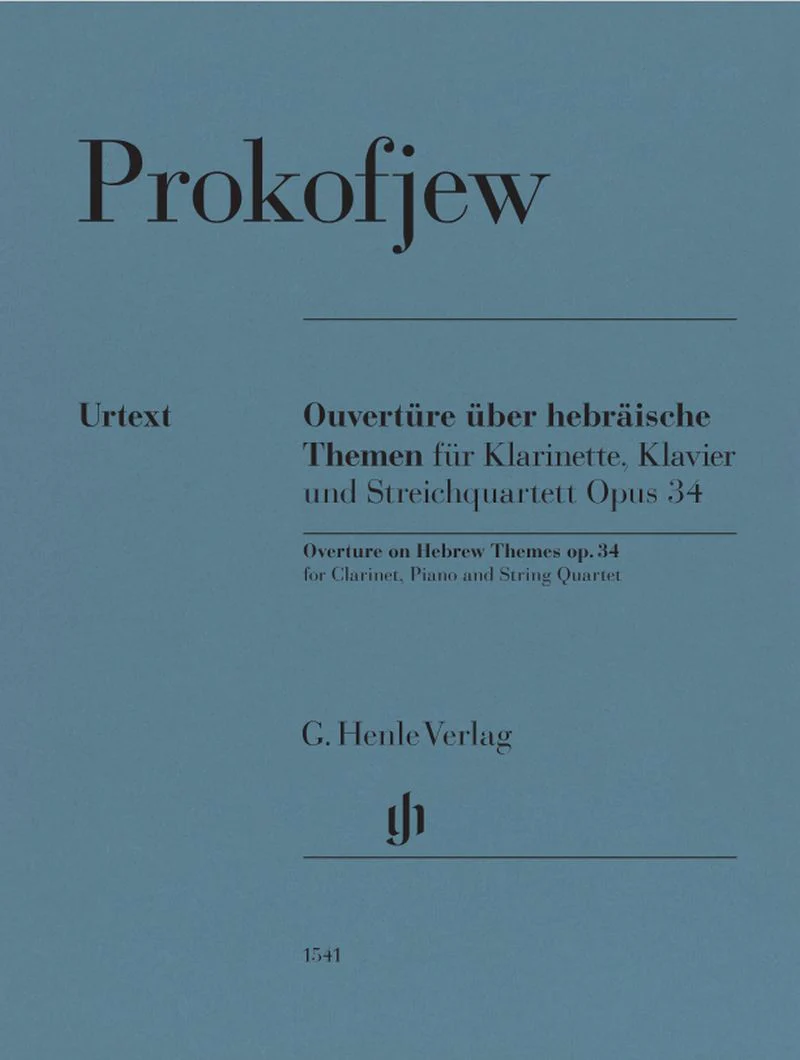 Prokofiev Sergeï - Ouverture sur des thèmes juifs Opus 34 pour clarinette, quatuor à cordes et piano - conducteur et parties séparées