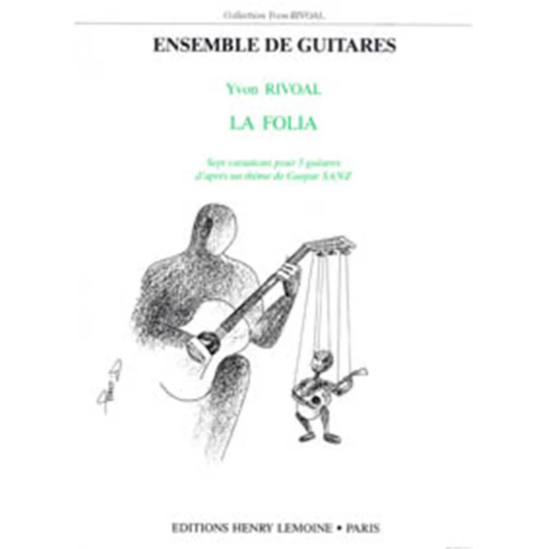 Sanz Gaspar - la Folia - 5 Guitares (conducteur et Parties)