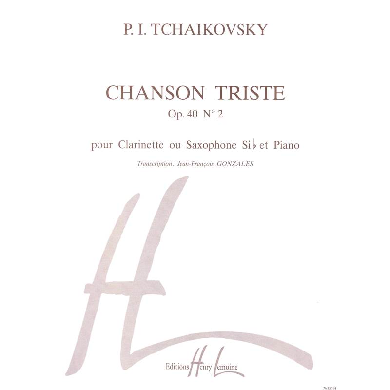 Tchaikovsky Pi - Chanson Triste Op.40 N°2 - Clarinette ou Saxophone Sib et Piano