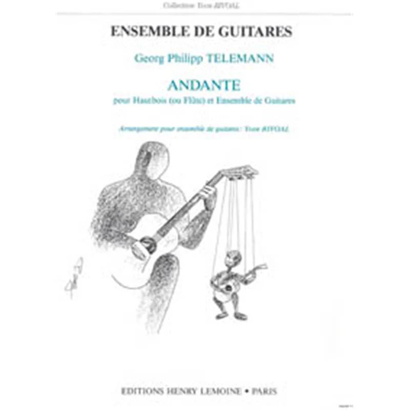 Telemann Gp - Andante - Flute ou Hautbois et 4 Guitares (conducteur et Parties)