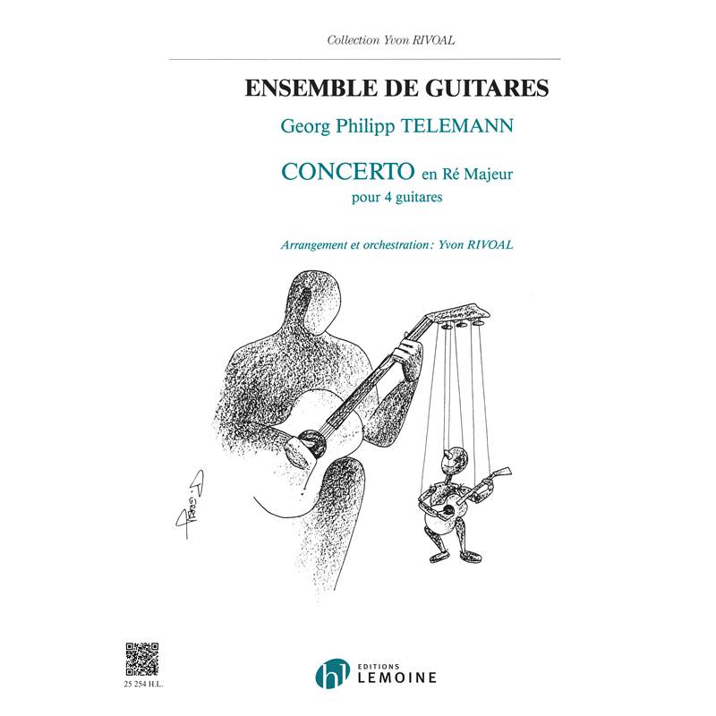 Telemann Gp - Concerto en Re Maj. - 4 Guitares (conducteur et Parties)