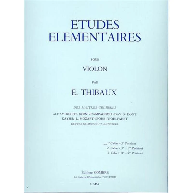 Thibaux E - Etudes Elementaires Vol.2 (1e et 3e Positions) - Violon …puisE
