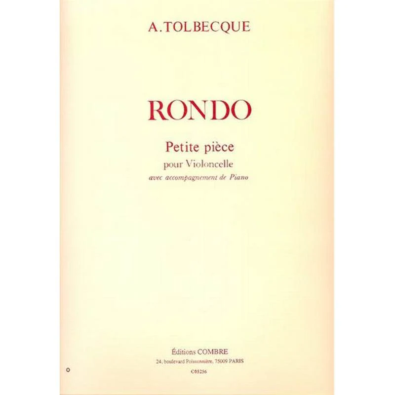 Tolbecque Auguste - Rondo pour Violoncelle et Piano