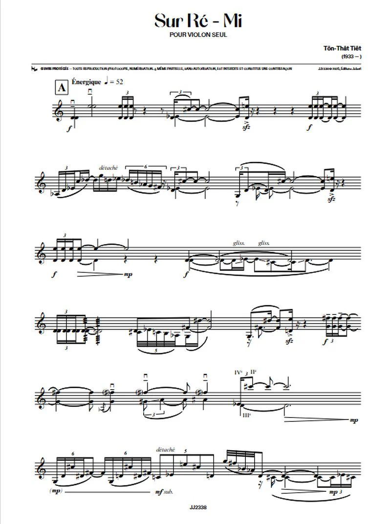 Tôn-Thât Tiêt - Sur Ré-Mi - Violon seul - Image 2