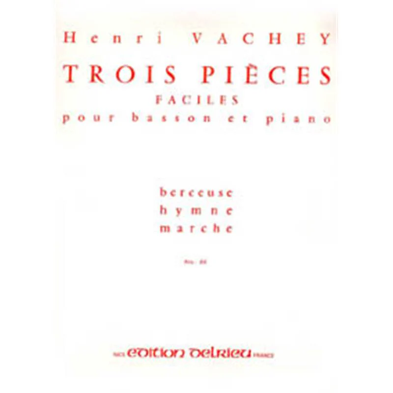 Vachey Henri - 3 Pieces Faciles - Basson et Piano