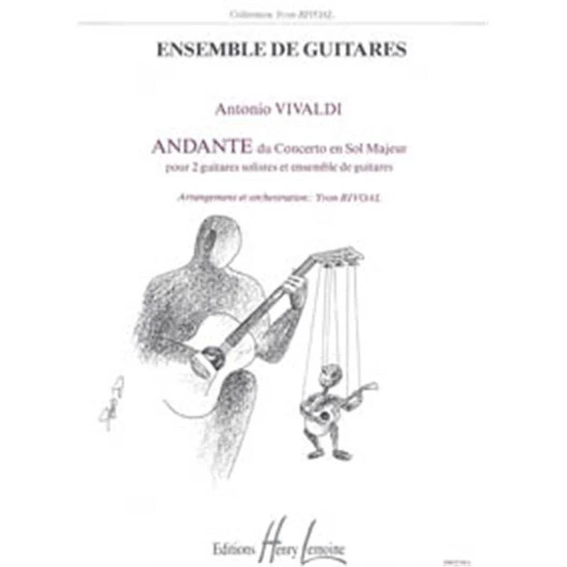 Vivaldi Antonio - Andante du Concerto en Sol Maj. - 5 Guitares (conducteur et Parties)