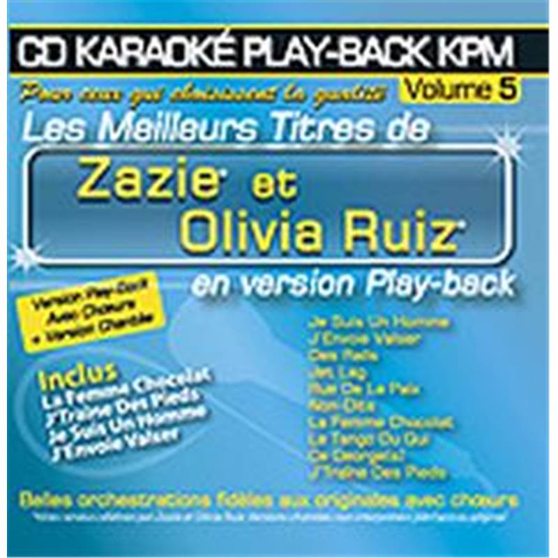 Zazie / Ruiz Olivia - Cd Karaoke Vol.05 avec Choeur + Versions Chantees